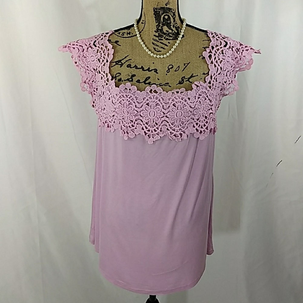 Jiali Pretty Pink Knitted Top Sz 3XL Cotton
